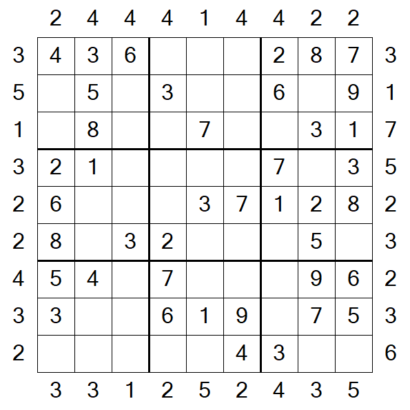 Skyscraper Sudoku - Simple