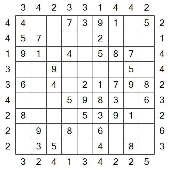 Skyscraper Sudoku - Simple