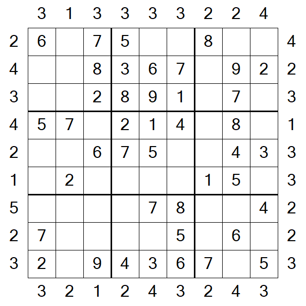 Skyscraper Sudoku - Simple