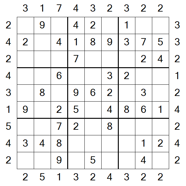 Skyscraper Sudoku - Simple