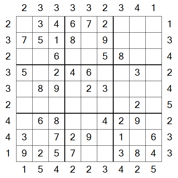 Skyscraper Sudoku - Simple