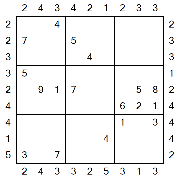 Skyscraper Sudoku - Difficile