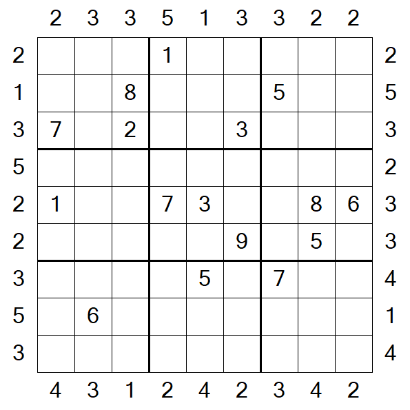 Skyscraper Sudoku - Difficile