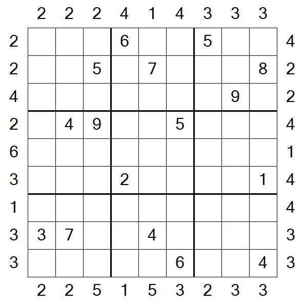 Skyscraper Sudoku - Difficile