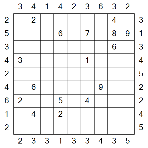 Skyscraper Sudoku - Difícil