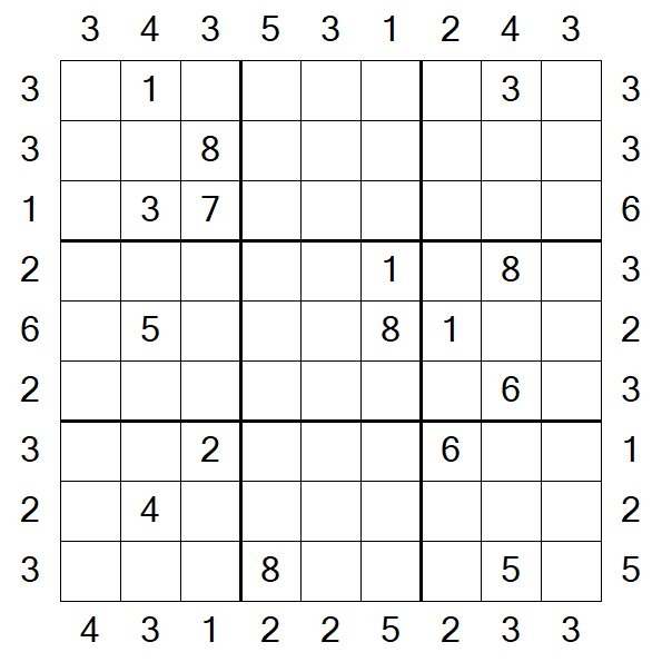 Skyscraper Sudoku - Difficile