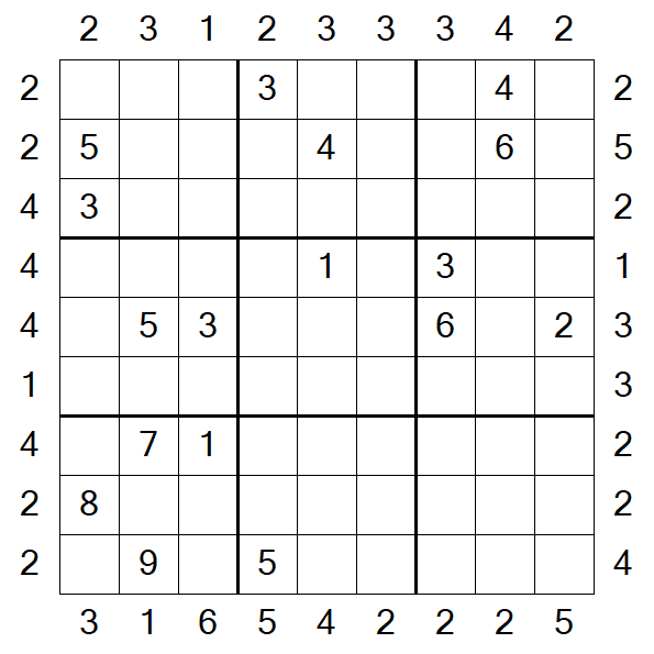 Skyscraper Sudoku - Difficile