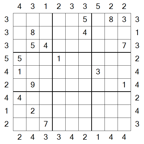 Skyscraper Sudoku - Difficile