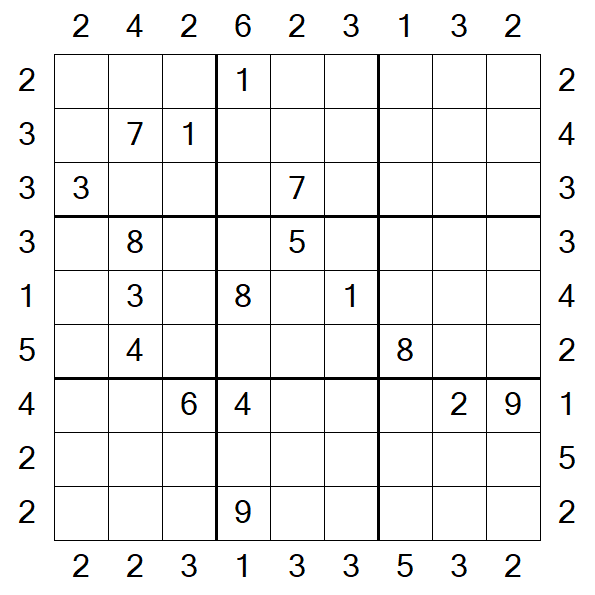 Skyscraper Sudoku - Difficile
