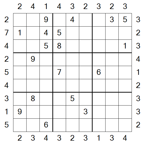 Skyscraper Sudoku - Difficile