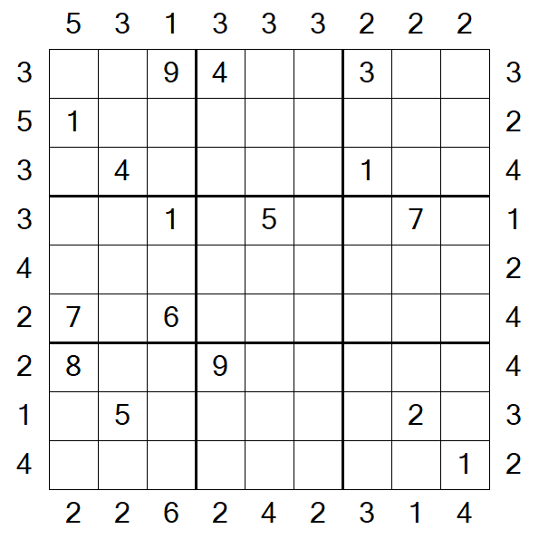 Skyscraper Sudoku - Difficile
