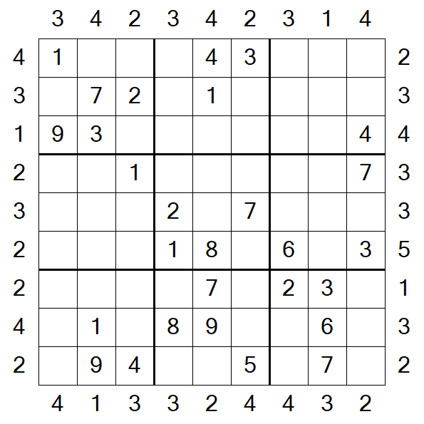 Skyscraper Sudoku - Mittel