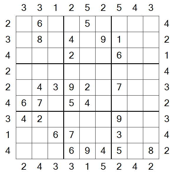Skyscraper Sudoku - Mittel