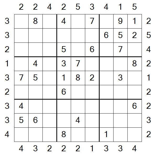 Skyscraper Sudoku - Médio