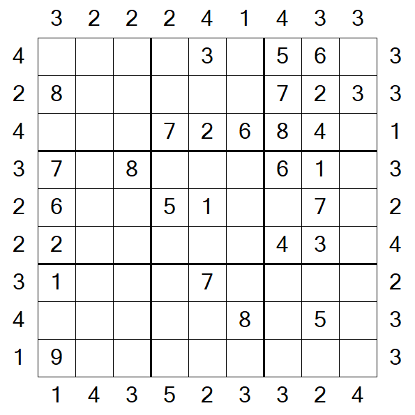 Skyscraper Sudoku - Mittel