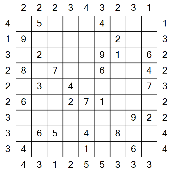 Skyscraper Sudoku - Mittel