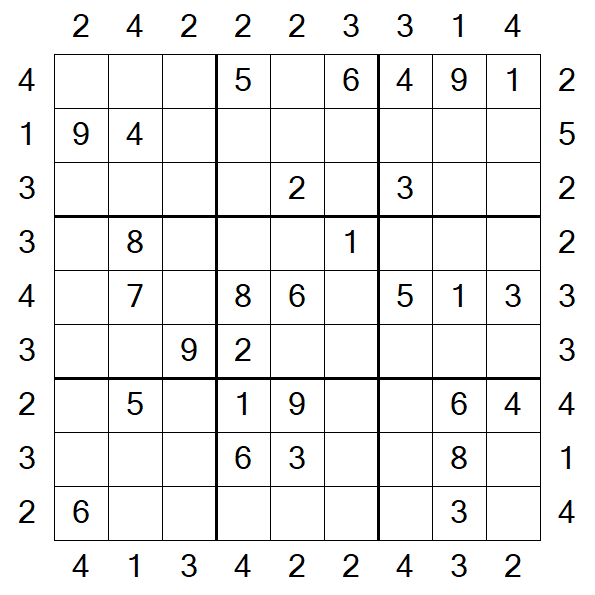 Skyscraper Sudoku - Moyen