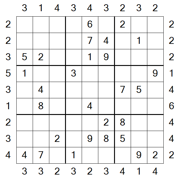 Skyscraper Sudoku - Moyen