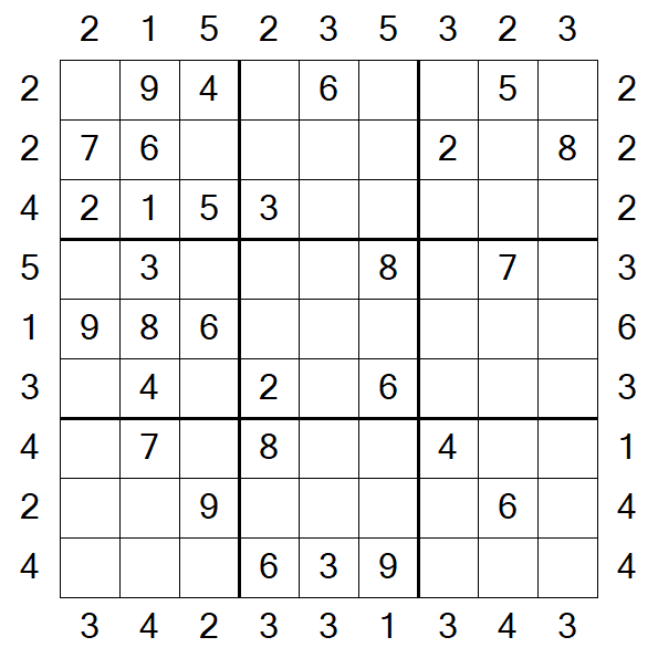 Skyscraper Sudoku - Mittel