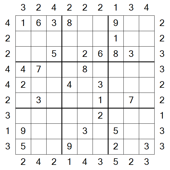 Skyscraper Sudoku - Mittel