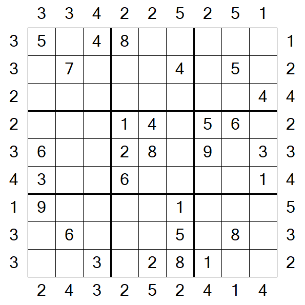 Skyscraper Sudoku - Mittel