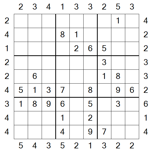 Skyscraper Sudoku - Mittel