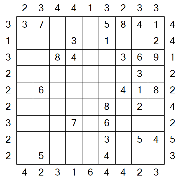 Skyscraper Sudoku - Médio