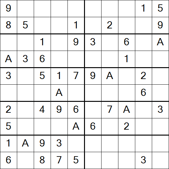 Sudoku 10x10 - Einfach