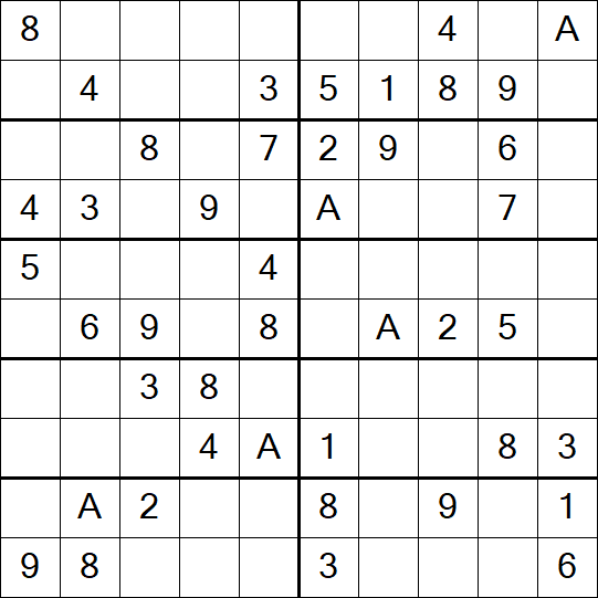 Sudoku 10x10 - Einfach
