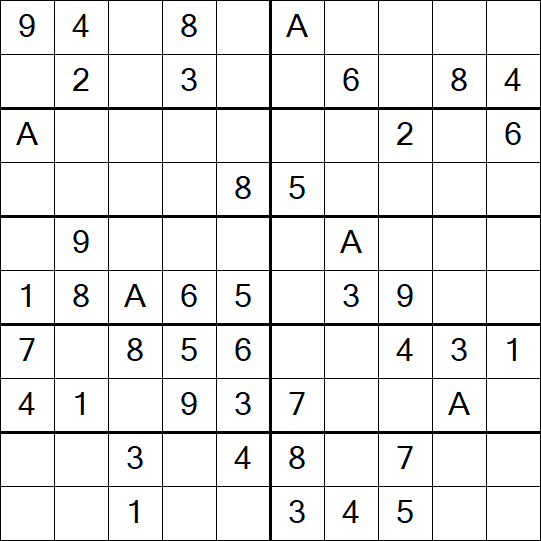 Sudoku 10x10 - Einfach