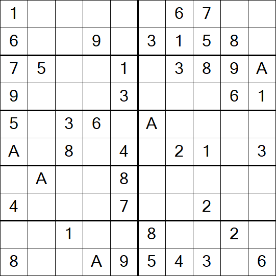 Sudoku 10x10 - Einfach