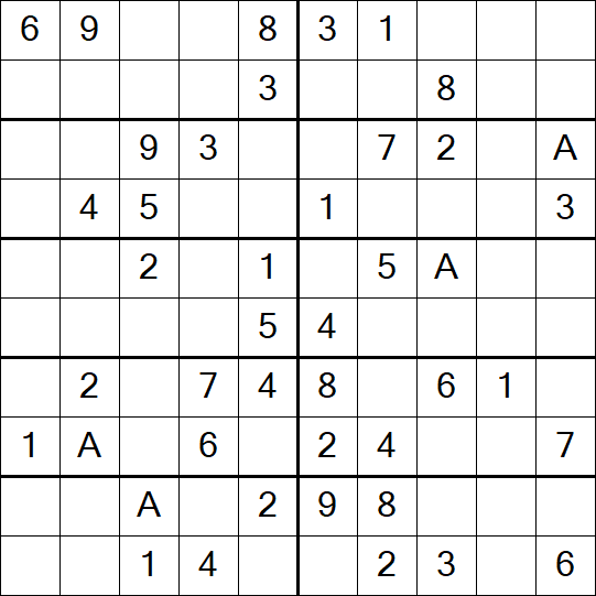 Sudoku 10x10 - Einfach