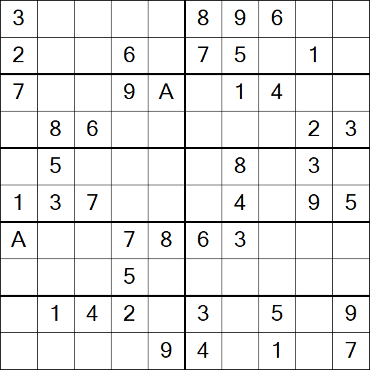 Sudoku 10x10 - Einfach