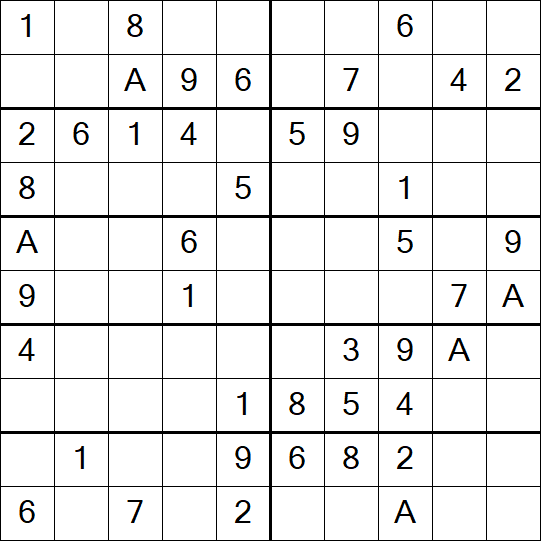 Sudoku 10x10 - Einfach
