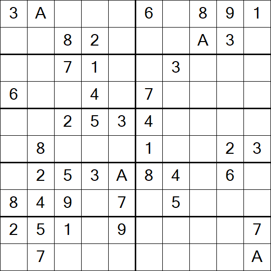 Sudoku 10x10 - Einfach