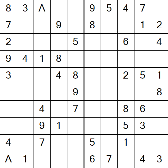 Sudoku 10x10 - Einfach