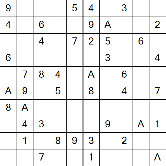 Sudoku 10x10 - Einfach