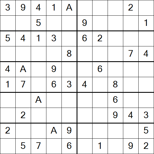 Sudoku 10x10 - Einfach