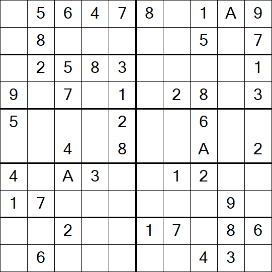 Sudoku 10x10 - Einfach