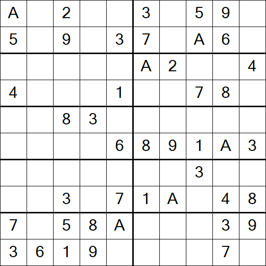 Sudoku 10x10 - Einfach