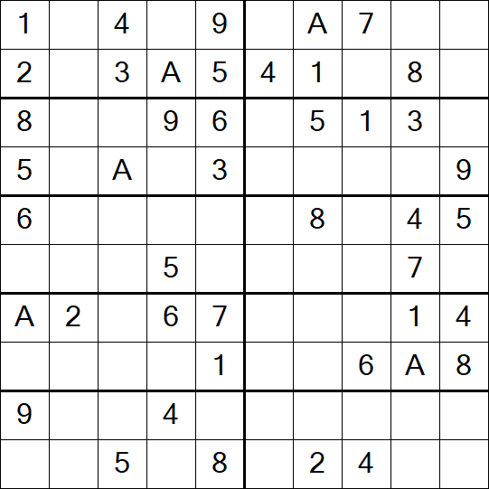Sudoku 10x10 - Einfach