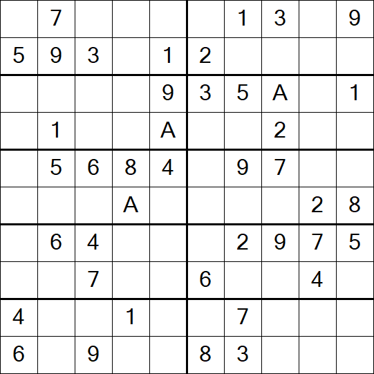 Sudoku 10x10 - Einfach