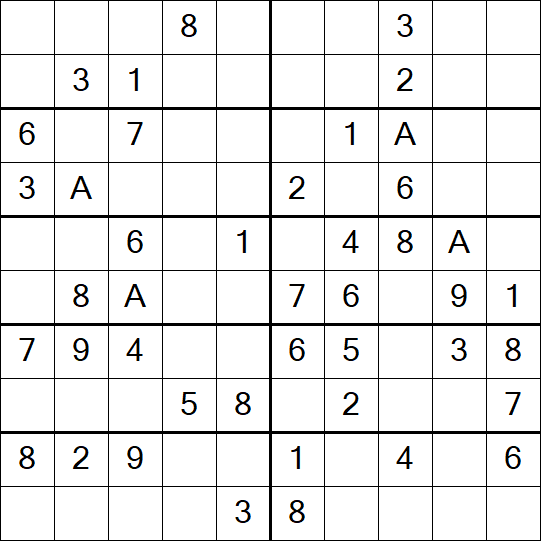 Sudoku 10x10 - Einfach