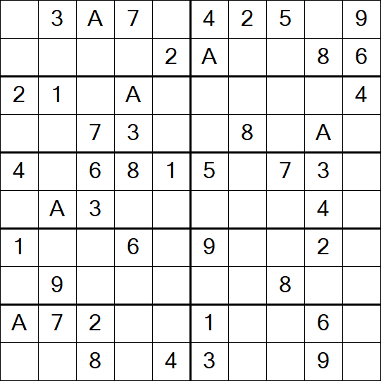 Sudoku 10x10 - Einfach