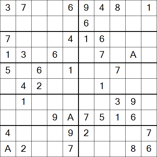 Sudoku 10x10 - Einfach