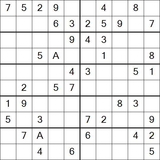 Sudoku 10x10 - Einfach