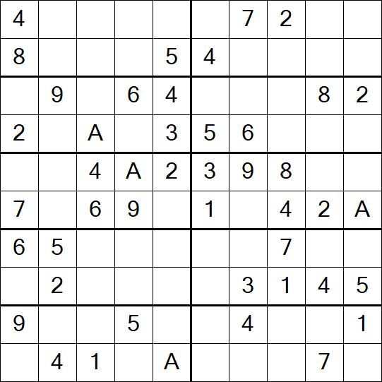 Sudoku 10x10 - Einfach