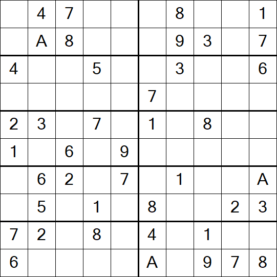 Sudoku 10x10 - Einfach