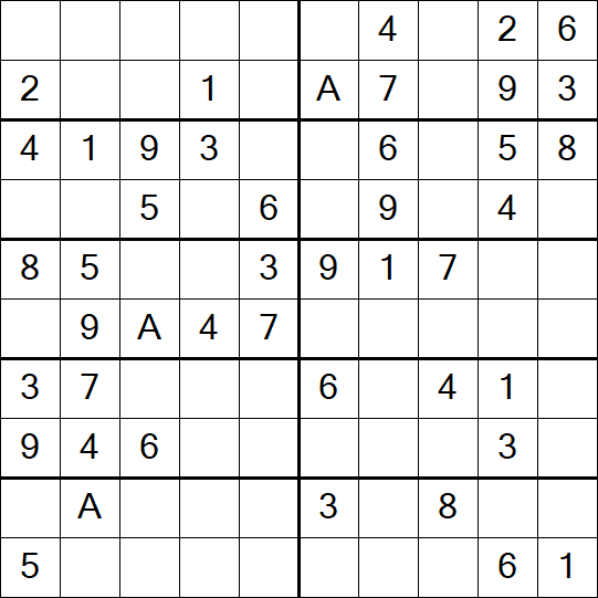 Sudoku 10x10 - Einfach