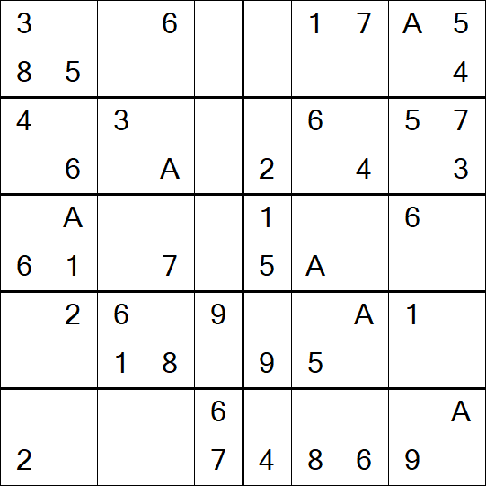 Sudoku 10x10 - Einfach